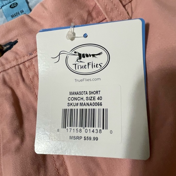 True Flies NWT Mens Manasota Shorts, Conch, Size 40 - Picture 11 of 11